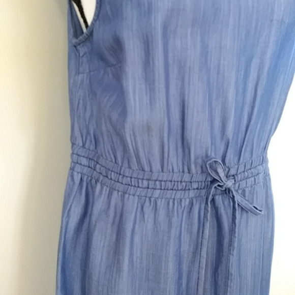 Ann Taylor Loft Lyocell Sleeveless Dress MP Blue - Picture 8 of 15